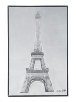 VINTAGE PENCIL PAINTING PARIS EIFFEL TOWER SIGNED