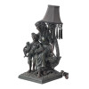 BLACK SCULPTURAL TABLE LAMP MOTHER WITH CHILD PIC-0