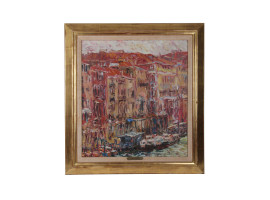 VINTAGE ABSTRACT VENICE PAINTING BY MARCO SASSORE