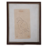 OWL BIRD INK PAINTING SKETCH BY MEYER F LIEBERMAN PIC-0