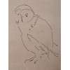 OWL BIRD INK PAINTING SKETCH BY MEYER F LIEBERMAN PIC-1