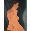 VINTAGE MID CENTURY NUDE FEMALE OIL PAINTING PIC-1