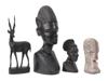 COLLECTION OF SIX WOODEN AFRICAN SCULPTURES MASKS PIC-1