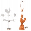 ANTIQUE FOLK ART ROOSTER LAMP AND WEATHERVANE PIC-2