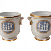 PAIR OF PORCELAIN GILT WEDGWOOD MEDALLIONS VASES PIC-0