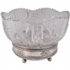 ANTIQUE RUSSIAN CUT CRYSTAL VASE ON SILVER BASE PIC-0