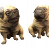 TWO AUSTRIAN TERRACOTTA FIGURINES OF PUGS C. 1890 PIC-0