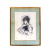 A SIGNED PRINT DEPICTING MOTHER WITH CHILD PIC-0