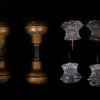 ANTIQUE VICTORIAN DOOR BRONZE AND CRYSTAL KNOBS PIC-1