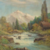 IMPRESSIONIST OIL PAINTING MOUNTAIN LANDSCAPE PIC-1