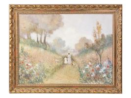 THE GARDEN MPRESSIONIST OIL PAINTING BY LLEWELYN