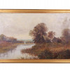 ANTIQUE OIL LANDSCAPE PAINTING BY EDWIN COLE PIC-0