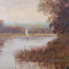 ANTIQUE OIL LANDSCAPE PAINTING BY EDWIN COLE PIC-1