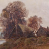 ANTIQUE OIL LANDSCAPE PAINTING BY EDWIN COLE PIC-2