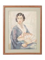 AMERICAN WATERCOLOR WOMAN PORTRAIT FRANK HERRING