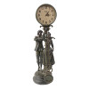 SCULPTURE COUPLE WITH CROSA QUARTZ SWINGING CLOCK PIC-0