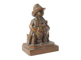 VINTAGE POMPEIAN BRONZE CO. SCULPTURE STREET BOY