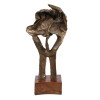 AMERICAN ABSTRACT BRONZE SCULPTURE BY ABRAMOVITZ PIC-0