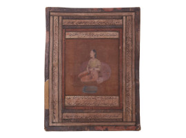 ANTIQUE INDO PERSIAN MUGHAL ART GOUACHE PAINTING