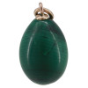 RUSSIAN 14K GOLD AND MALACHITE EGG CHARM PENDANT PIC-0