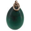 RUSSIAN 14K GOLD AND MALACHITE EGG CHARM PENDANT PIC-2