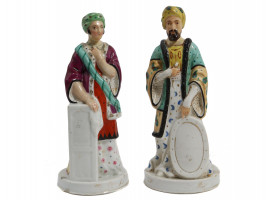 A PAIR OF JACOB PETIT PORCELAIN DECANTERS, 19TH C.