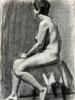 RUSSIAN GRIGORY GLUCKMANN NUDE STUDY PAINTING PIC-1