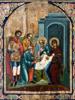 RUSSIAN ORTHODOX ICON ADORATION OF MAGI, 19TH C. PIC-1