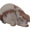 RUSSIAN CARVED AGATE AND STONE EYES PIG FIGURINE PIC-0