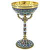 RUSSIAN GILT SILVER ENAMEL PLIQUE A  JOUR SHERBET PIC-1