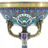 RUSSIAN GILT SILVER ENAMEL PLIQUE A  JOUR SHERBET PIC-4