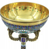 RUSSIAN GILT SILVER ENAMEL PLIQUE A  JOUR SHERBET PIC-5