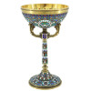 RUSSIAN GILT SILVER ENAMEL PLIQUE A  JOUR SHERBET PIC-0