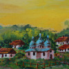 OIL PAINTING UKRAINIAN VILLAGE LANDSCAPE SIGNED PIC-2