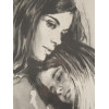 WATERCOLOR LITHOGRAPH TWO WOMEN BY SANDU LIBERMAN PIC-2