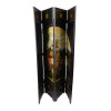 HANDPAINTED WOOD FOLDING ROOM DIVIDER FLOWER VASE PIC-1