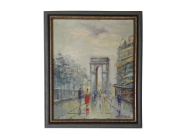 IMPRESSIONIST OIL PAINTING PARIS VIEW SIGNED