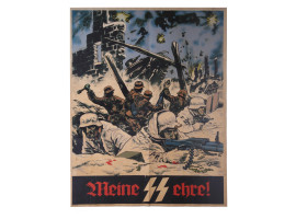 VINTAGE GERMAN WWII SS TROOPS MY HONOR POSTER