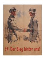 VINTAGE GERMAN WWII SS TROOPS VICTORY POSTER