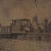 RARE ANTIQUE TINTYPE PHOTO OF RAILROAD LOCOMOTIVE PIC-1