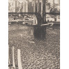 AN ANTIQUE BROOKLYN BRIDGE LITHOGRAPH BY RUZICKA PIC-1