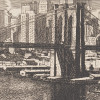 AN ANTIQUE BROOKLYN BRIDGE LITHOGRAPH BY RUZICKA PIC-2