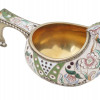 RUSSIAN GILT SILVER CLOISONNE ENAMEL KOVSH PIC-0