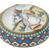 RUSSIAN SILVER CLOISONNE ENAMEL BOGATYR SNUFF BOX PIC-0