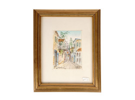 STREET SCENE WATERCOLOR PAINTING, 1994, SIGNED