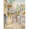 STREET SCENE WATERCOLOR PAINTING, 1994, SIGNED PIC-2