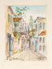 STREET SCENE WATERCOLOR PAINTING, 1994, SIGNED PIC-1