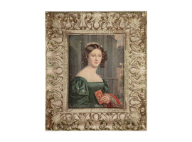 FRAMED PRINT WOMAN WITH BOOK AFTER JOSEPH STIELER