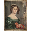 FRAMED PRINT WOMAN WITH BOOK AFTER JOSEPH STIELER PIC-1