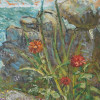 RUSSIAN PAINTING FLOWERS AND SEA BY DAVID BURLIUK PIC-1